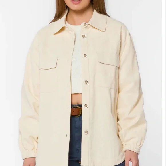 Ivory Shacket Velvet Heart | Jackets & Coats | New Lance Pearl Shacket Ivory Shirt ...
